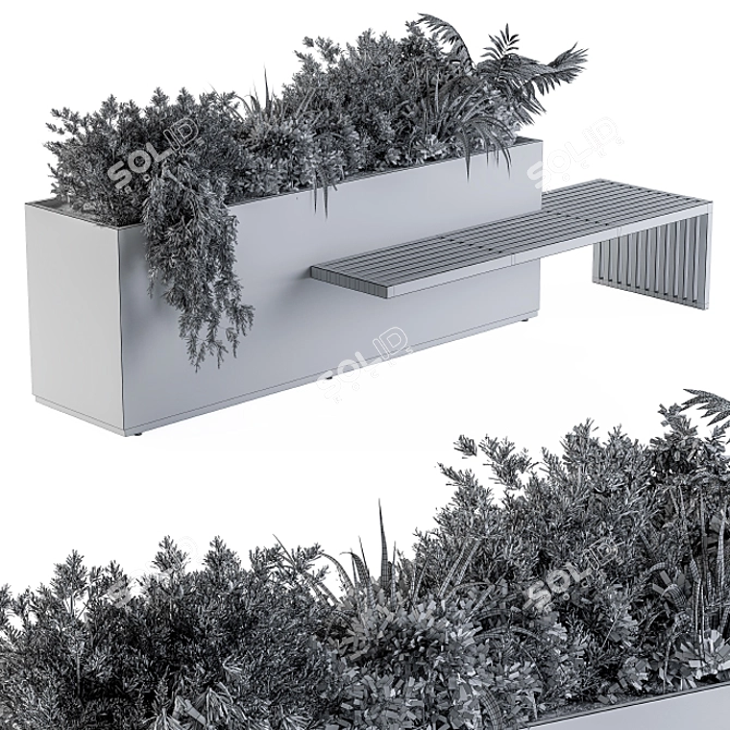 Urban Oasis Bench 3D model image 5
