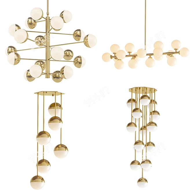 Modern Chandelier Collection 3D model image 1