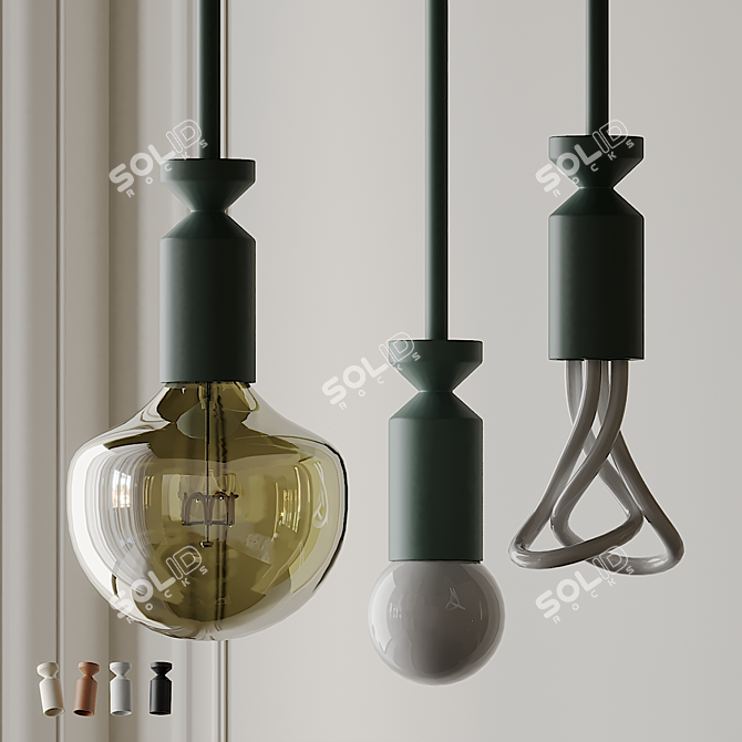 Sleek Plumen STICK Lamp - Modern Ceiling Lighting 3D model image 1