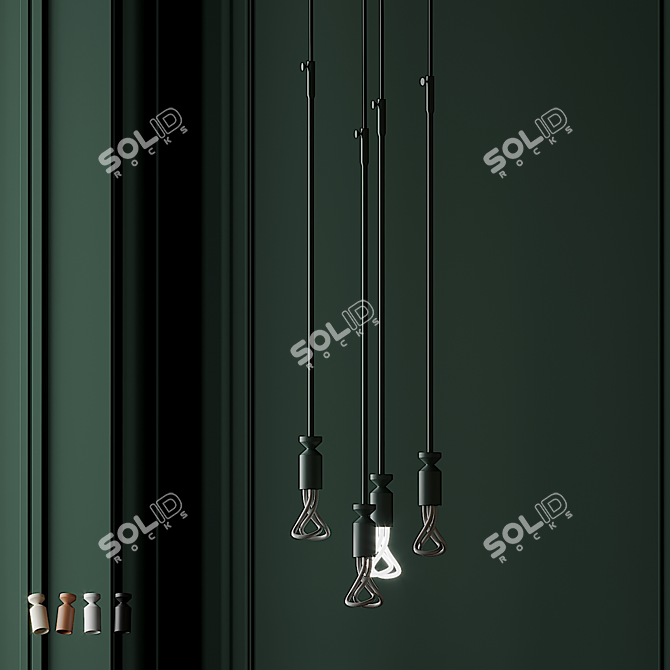 Sleek Plumen STICK Lamp - Modern Ceiling Lighting 3D model image 5