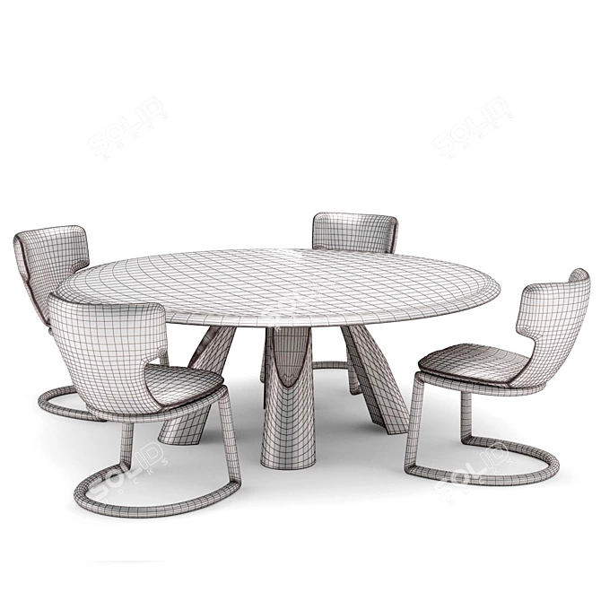 Modern Dining Set: Arketipo 01 3D model image 3