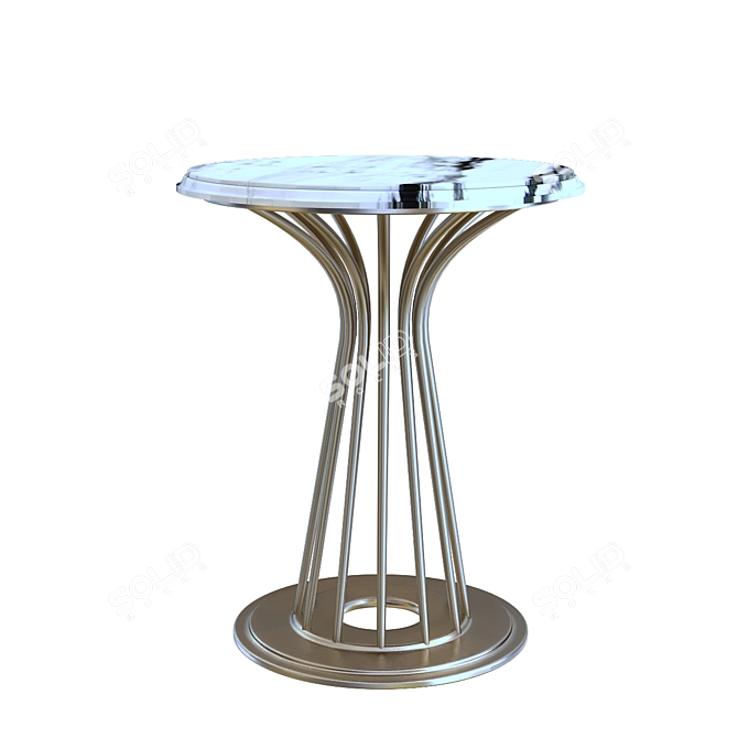 Sleek Circle Side Table 3D model image 1