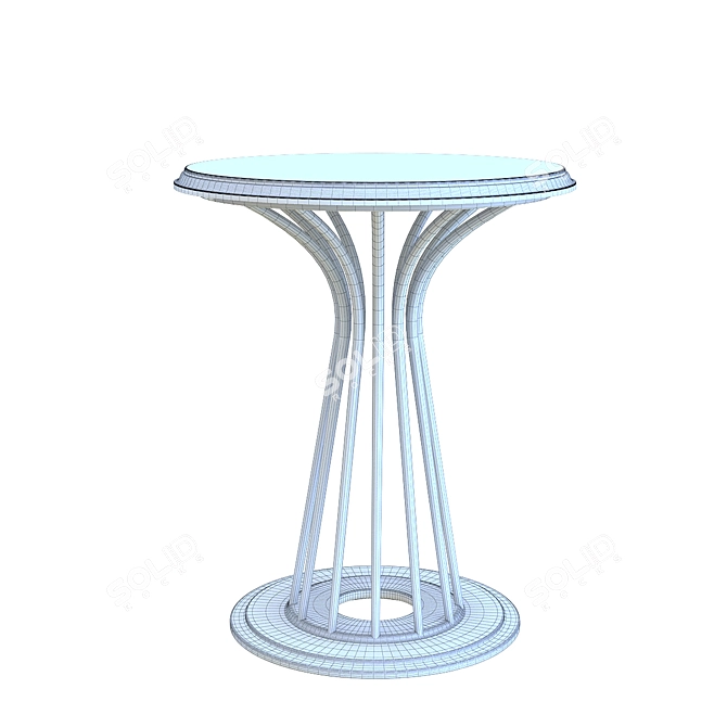 Sleek Circle Side Table 3D model image 2