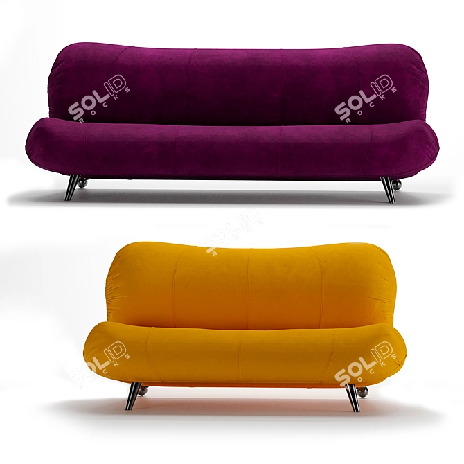 Dumbo Velvet and Leather Sofa 3D model image 14