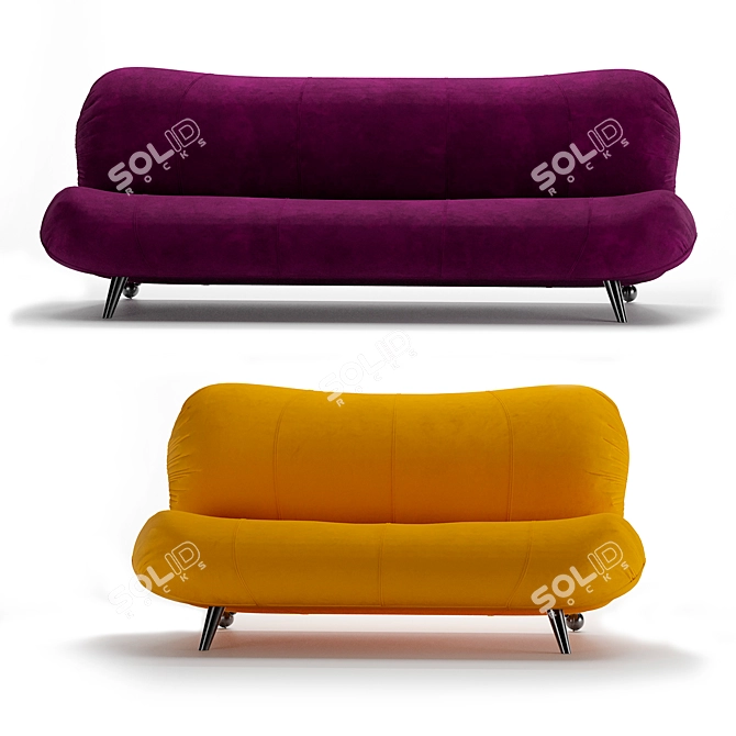 Dumbo Velvet and Leather Sofa 3D model image 15