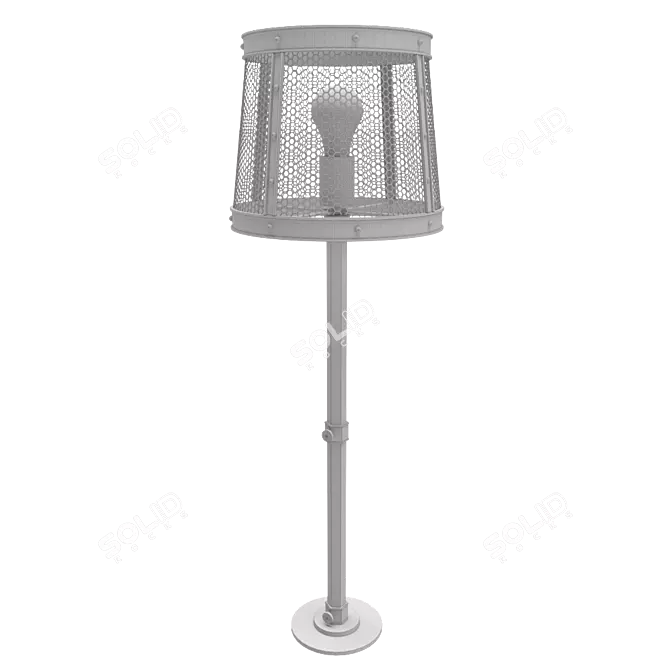 Sleek Mesh Shade Floor Lamp 3D model image 5