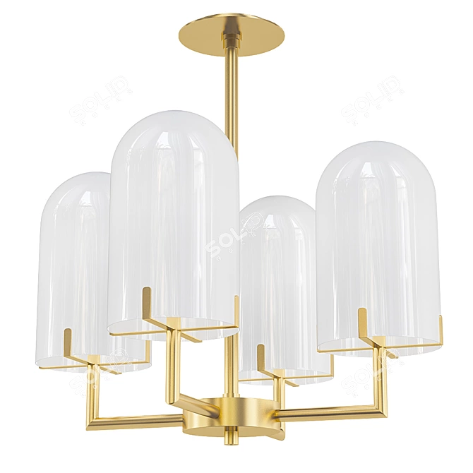 Rustic Charm 4-Light Chandelier 3D model image 1