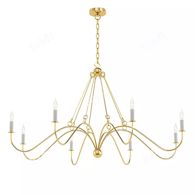 Elegant Savannah 8-Light Chandelier 3D model image 1