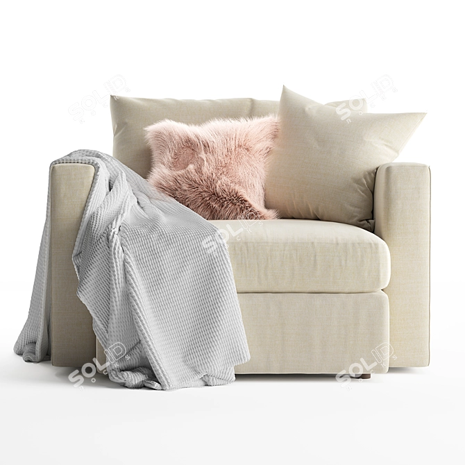 Crate and Barrel Lounge II Chair 3D model image 2