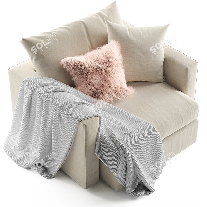 Crate and Barrel Lounge II Chair 3D model image 3