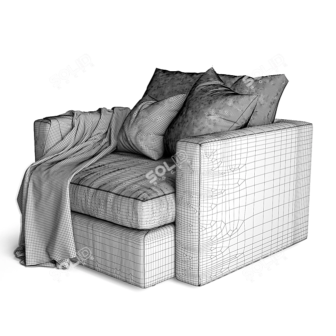 Crate and Barrel Lounge II Chair 3D model image 5