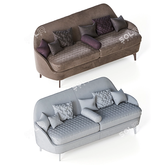 Reflex Nuvola: Stylish Quilted Sofa 3D model image 3