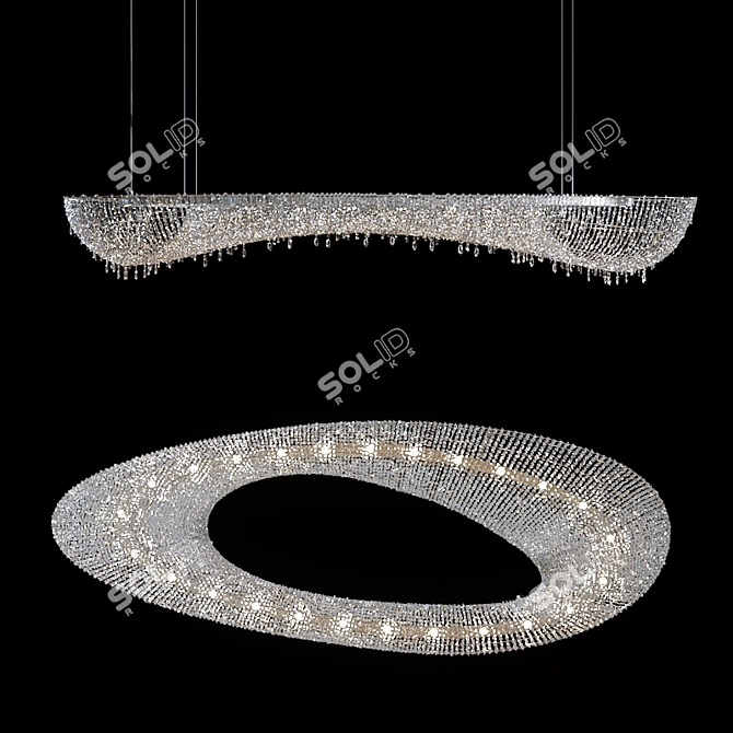 Manooi Artica Chandelier: Elegant Crystal Lighting 3D model image 1