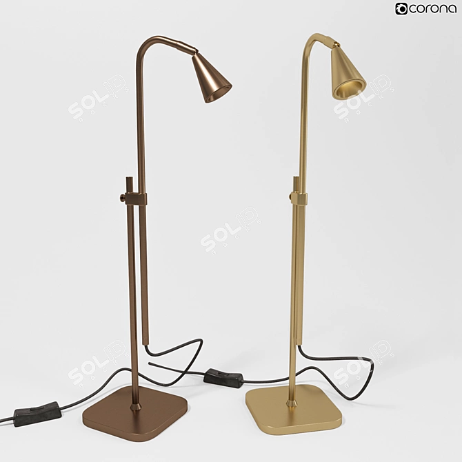 Modern Grey Table Lamp Roslyn 3D model image 1