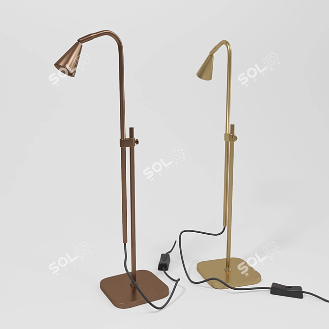 Modern Grey Table Lamp Roslyn 3D model image 2