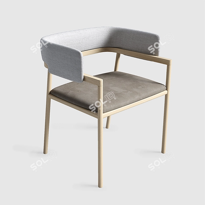 Sleek Modern Dining Chair 3D model image 3