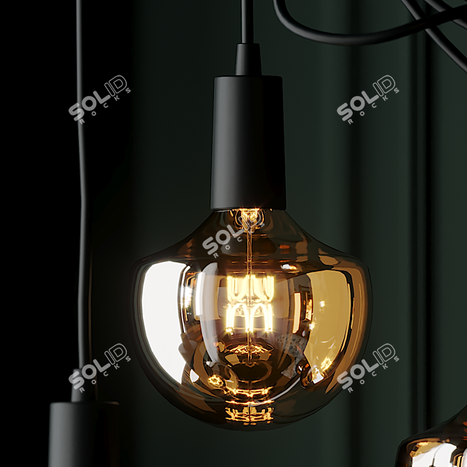 Elegant Wilma LED Chandelier 3D model image 4