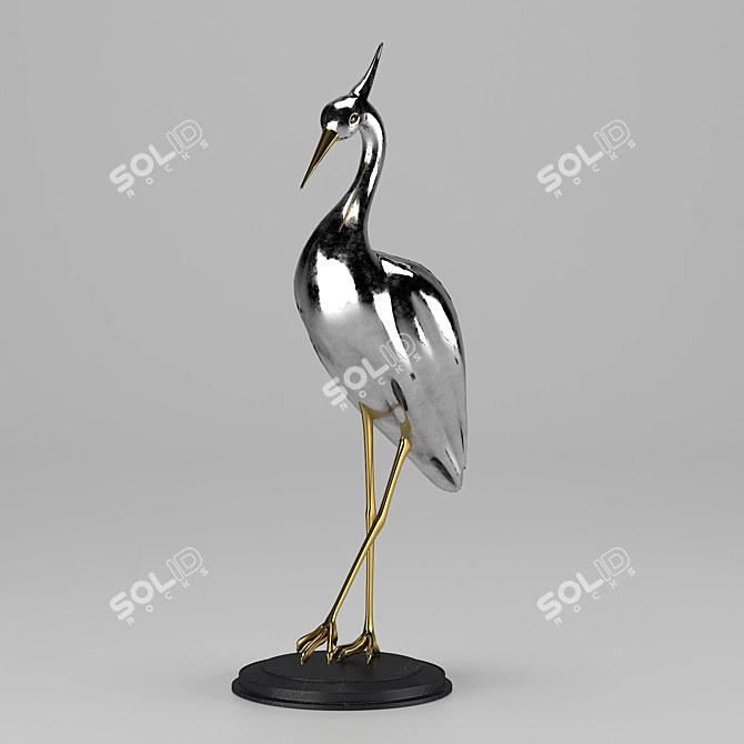 Elegant Stork Sculpture - Stunning Dimensions & Formats 3D model image 2