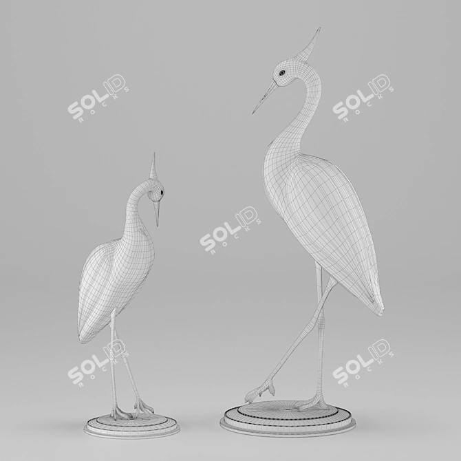 Elegant Stork Sculpture - Stunning Dimensions & Formats 3D model image 4