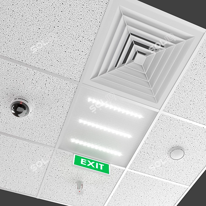 All-in-One Armstrong Ceiling 3D model image 1