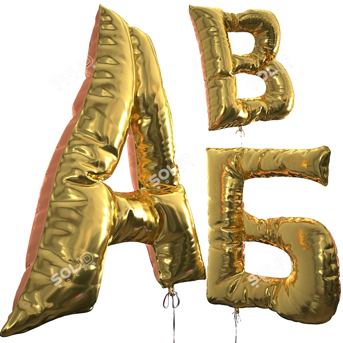 Foil Letter Balloons 3D model image 2