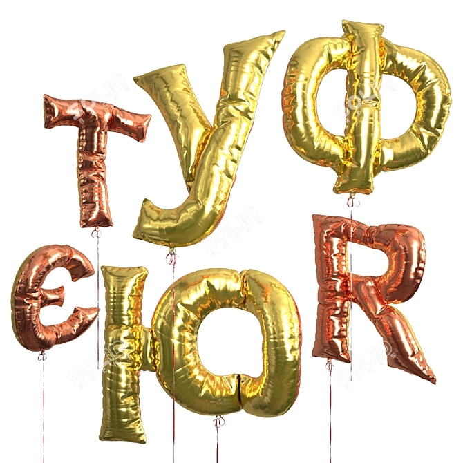 Foil Letter Balloons 3D model image 4