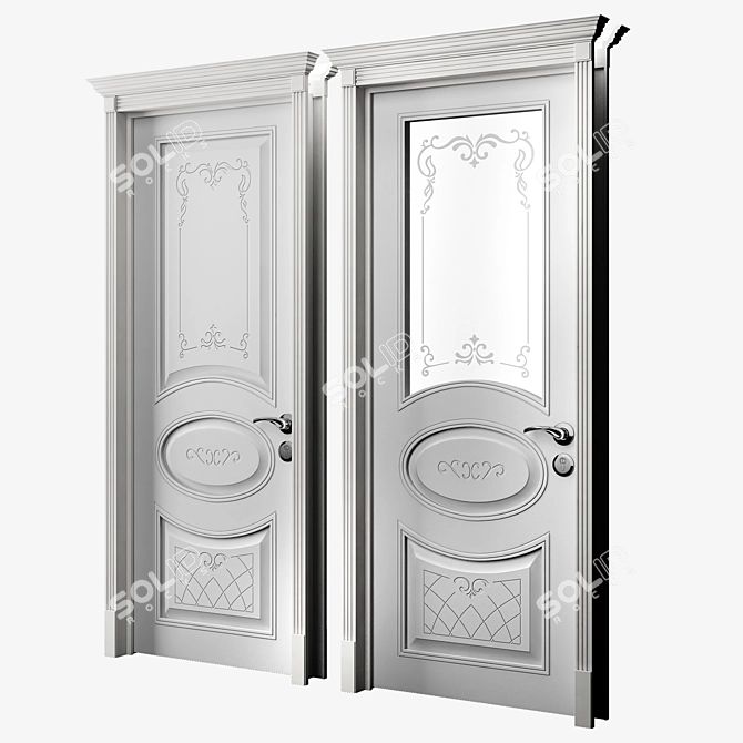 Sleek Skinny Doors 3D model image 2