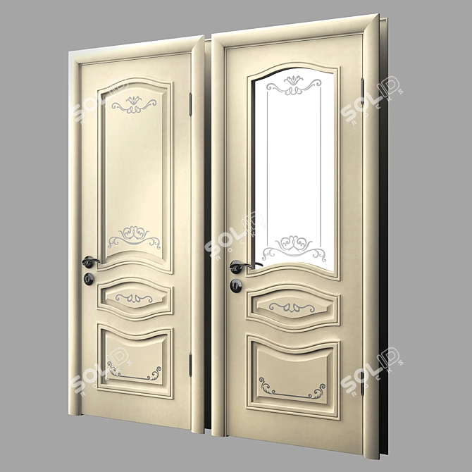 Elegant Leona Doors 3D model image 2
