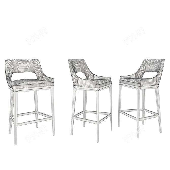 Elegant Marelli Grace Stool 3D model image 3