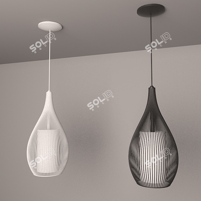 Raz Innovation Black Metal Ceiling Light 3D model image 1