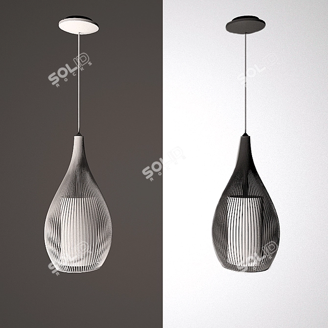 Raz Innovation Black Metal Ceiling Light 3D model image 2