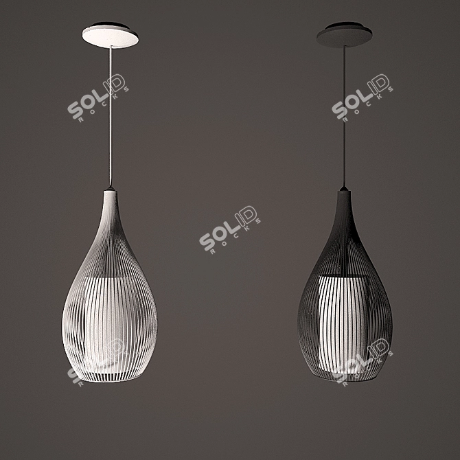 Raz Innovation Black Metal Ceiling Light 3D model image 3