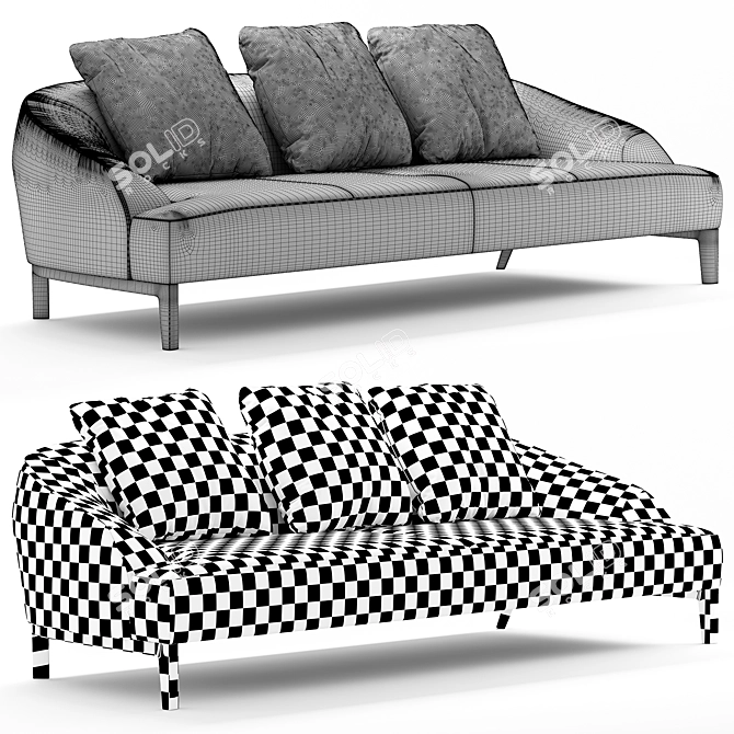 Luxurious Ligne Roset Sintra Sofa 3D model image 5