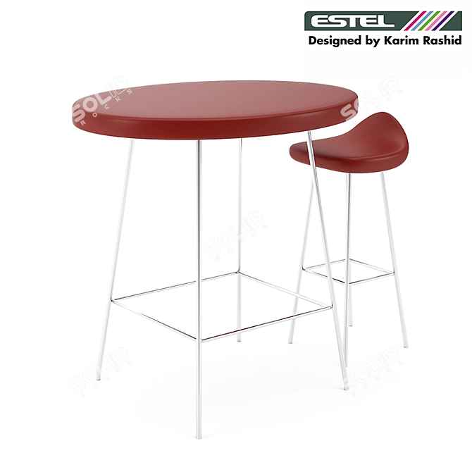 Futuristic Estel Chair Set 3D model image 2