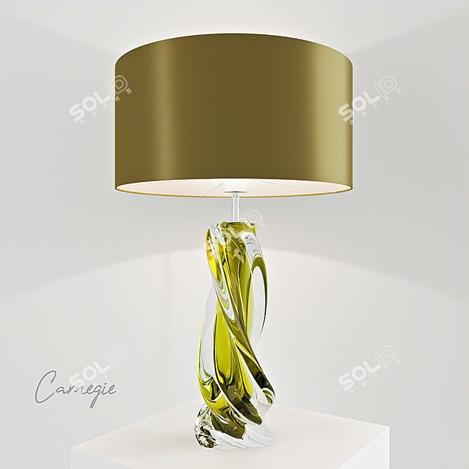 Vibrant Hand-blown Glass Table Lamp 3D model image 1