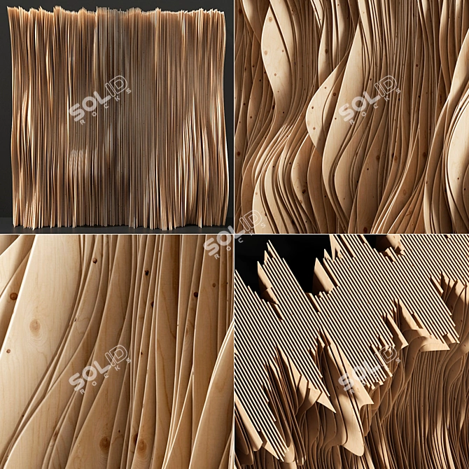 Parametric Plywood Panel Decor 3D model image 1