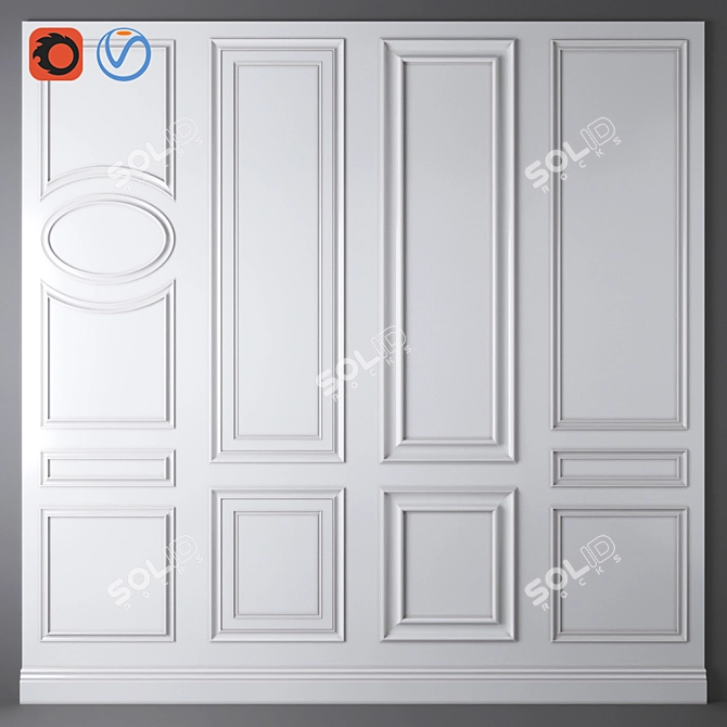 Elegant Crown Moulding: Deco017 3D model image 1