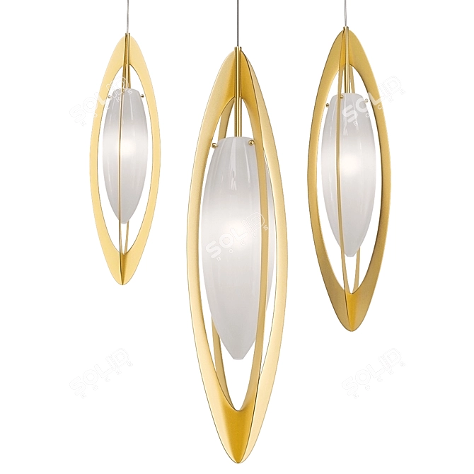 Staccato Geometric Pendant: Enlighten with Elegance 3D model image 1