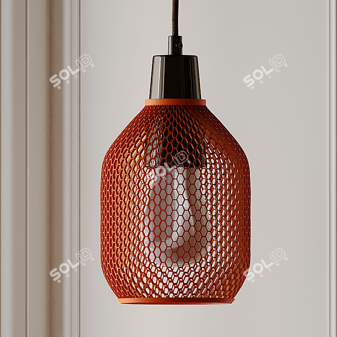 Elegant Hive Shade Pendant Light 3D model image 3