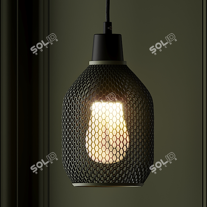 Elegant Hive Shade Pendant Light 3D model image 4