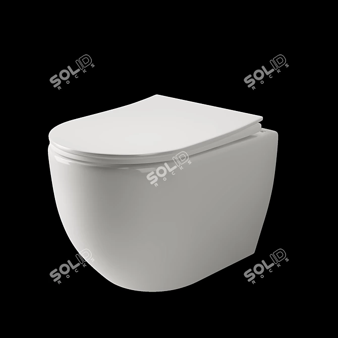 Sleek Wall-Hung Toilet Nova_Mia 3D model image 1