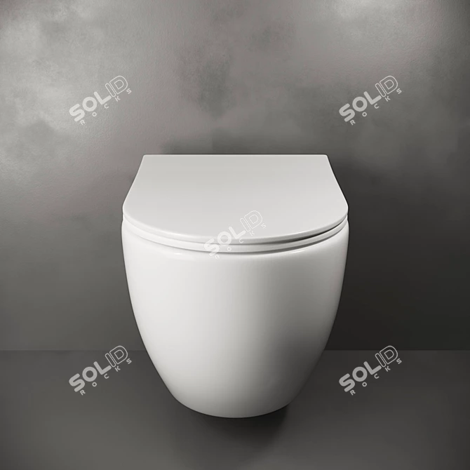 Sleek Wall-Hung Toilet Nova_Mia 3D model image 2