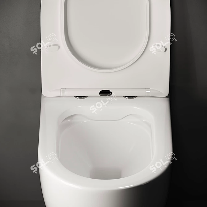 Sleek Wall-Hung Toilet Nova_Mia 3D model image 3