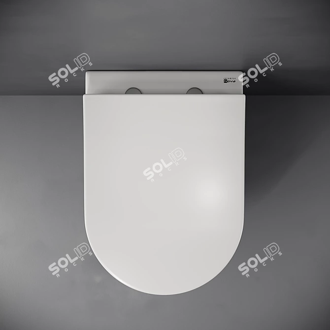 Sleek Wall-Hung Toilet Nova_Mia 3D model image 4