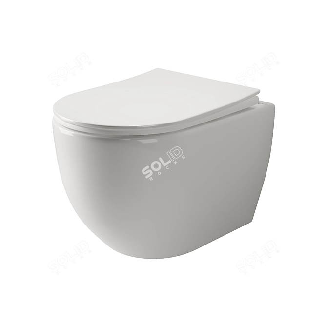 Sleek Wall-Hung Toilet Nova_Mia 3D model image 5