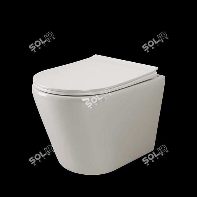 Sleek Wall-hung Toilet - Ceramica Nova 3D model image 1