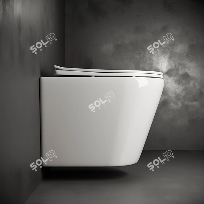 Sleek Wall-hung Toilet - Ceramica Nova 3D model image 3