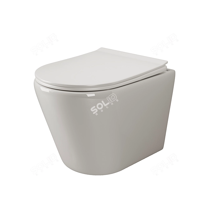 Sleek Wall-hung Toilet - Ceramica Nova 3D model image 5