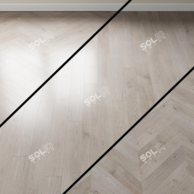 French Oak Chevron Parquet 3D model image 1