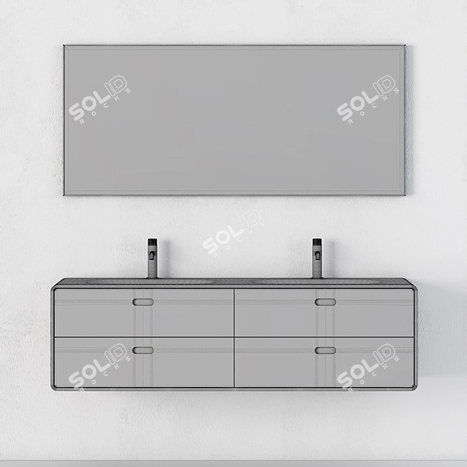 Modern Bathroom Cabinet Set 3D model image 3